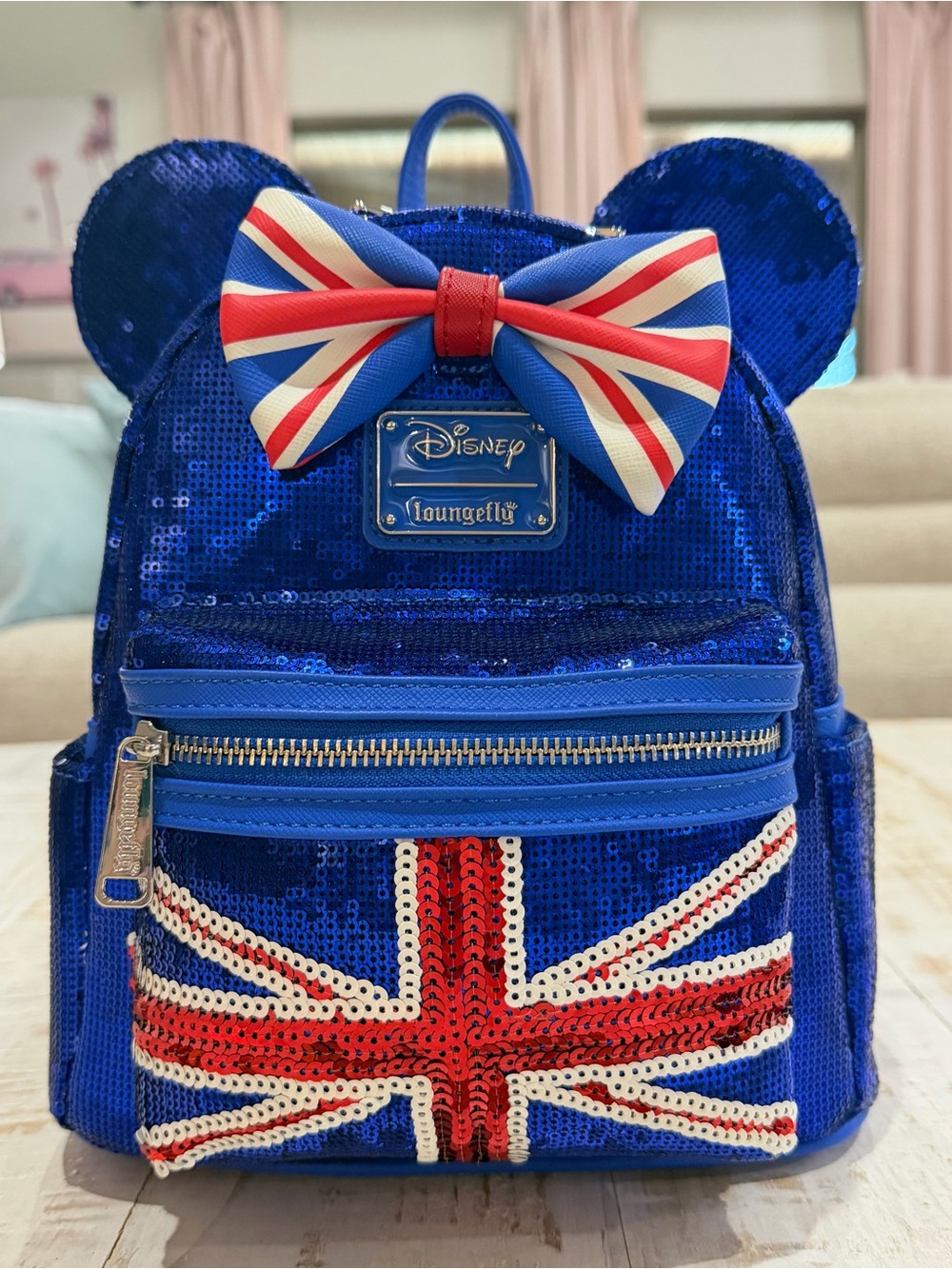 Loungefly x Disney Union Jack Sequin Jubilee European Exclusive Mini Backpack